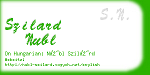 szilard nubl business card